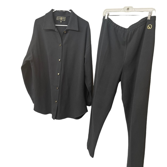 St. John sport by Marie Grey soft/black womens pants size L - Picture 7 of 16